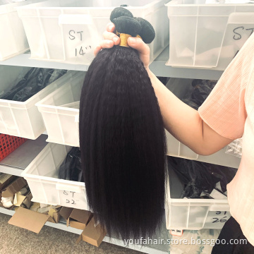 Youfa 10A Grade Kinky Straight 100% Peruvian Human Hair Weave Extensions Vendors Yaki Curly Virgin Raw Peruvian Hair Bundles